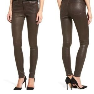 AG Adriano Goldschmied Brown Faux Leather Pants